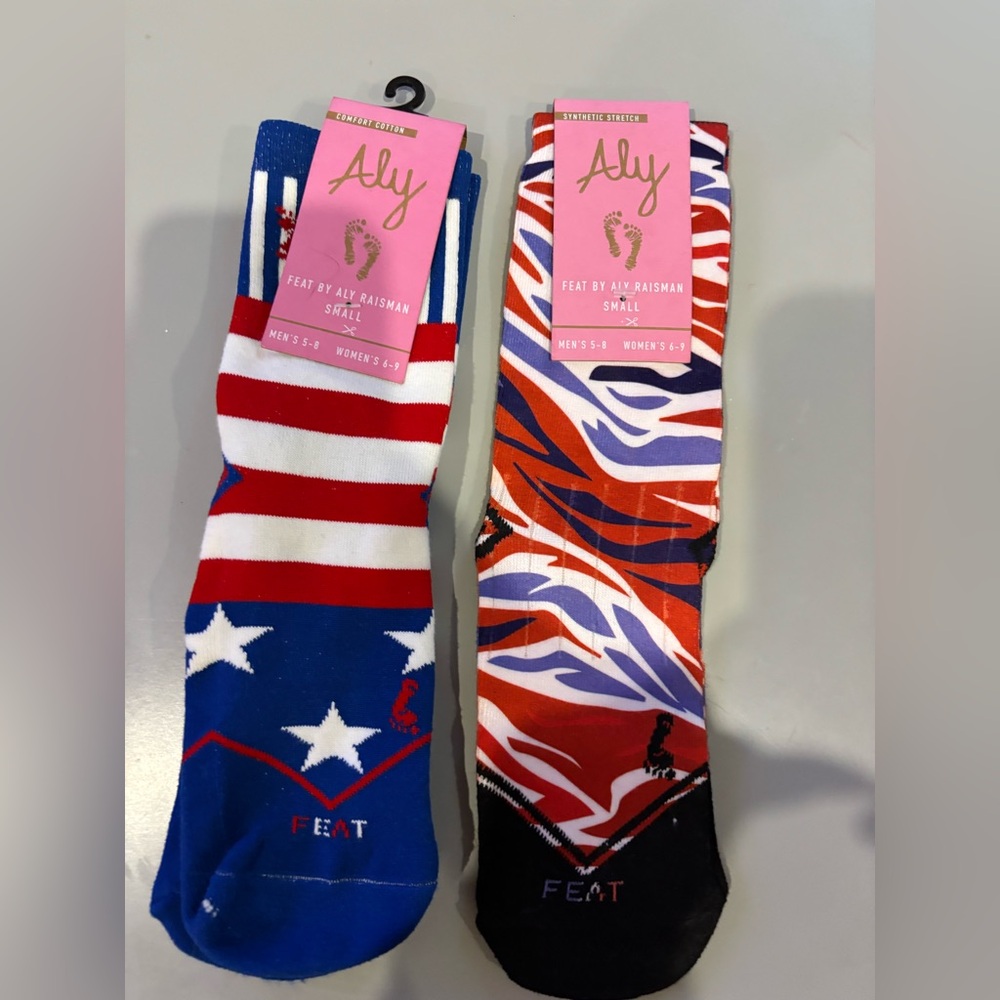 Gymnastics FEAT Socks by Ally Raisman 2 pairs NWT Size Small